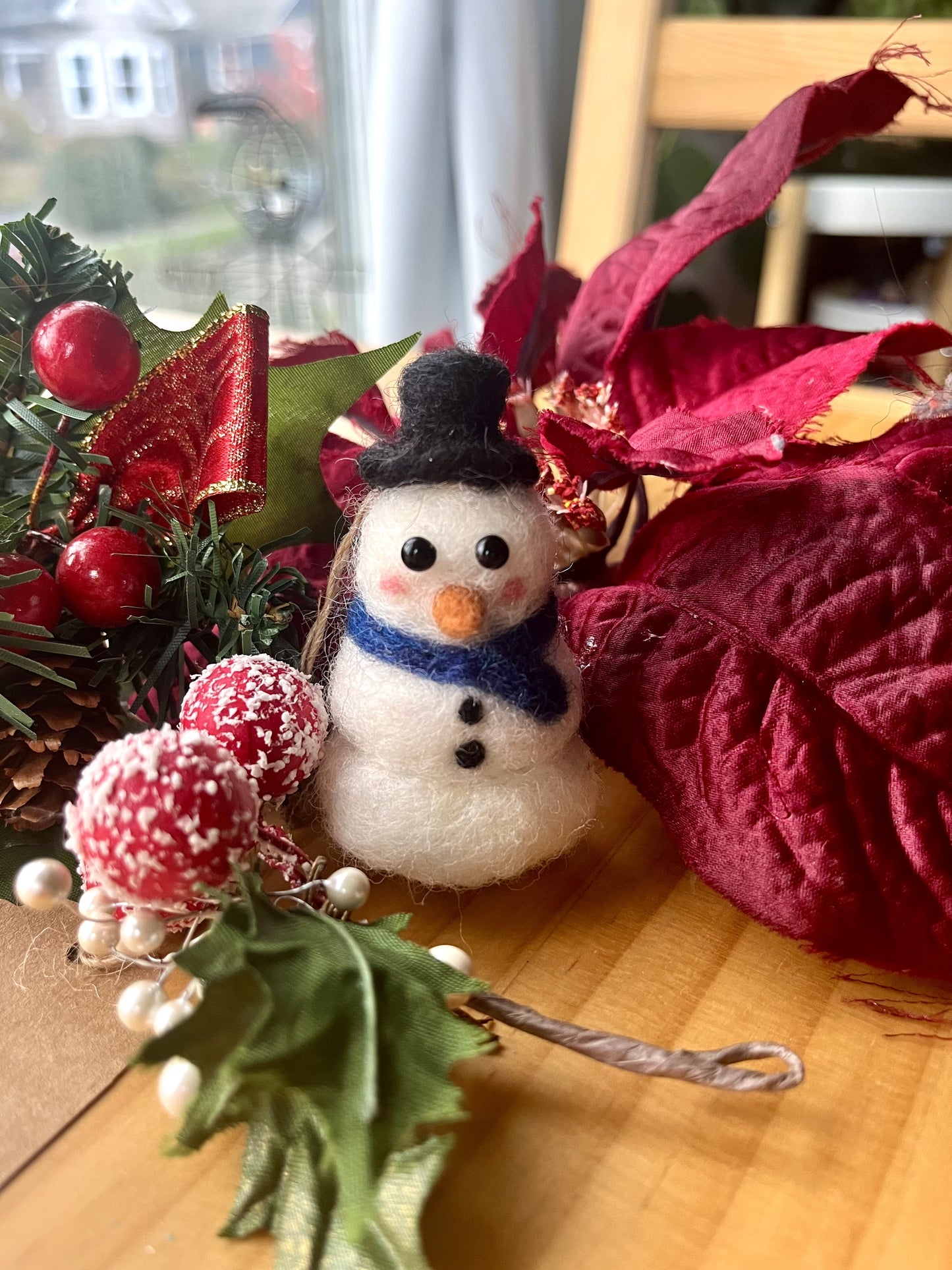 NEEDLE FELTING: Snowman Holiday Ornament