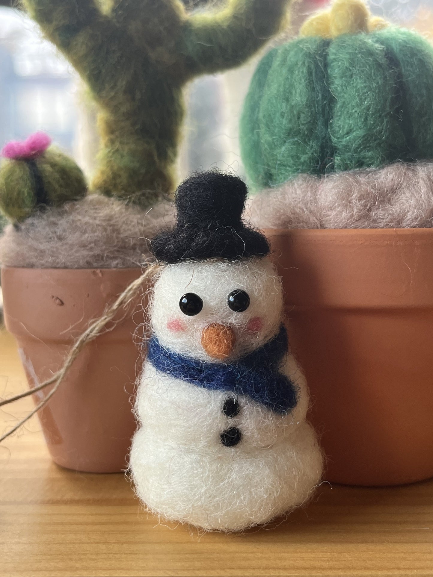 NEEDLE FELTING: Snowman Holiday Ornament