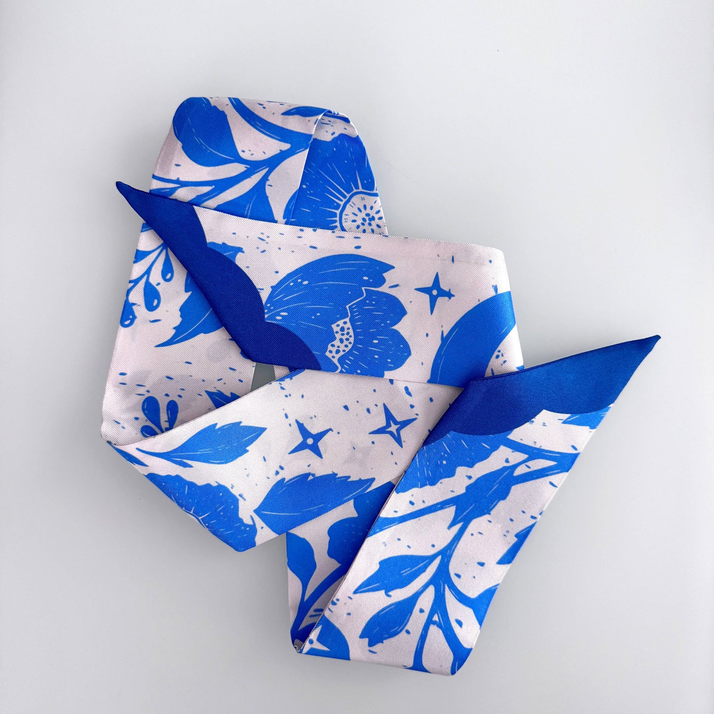 SKINNY SILK SCARF | Moonlit Blooms