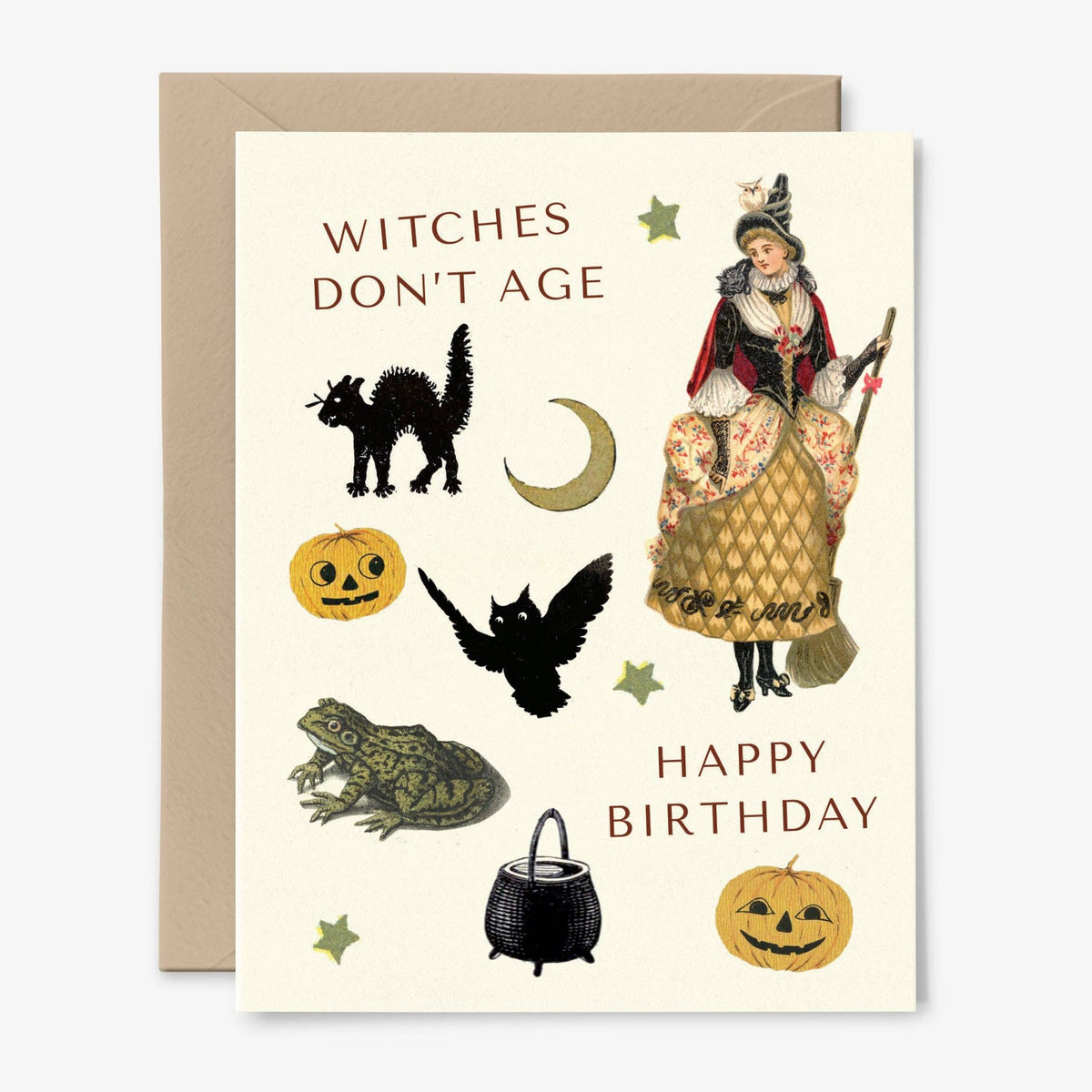 Witches Don't Age Happy Birthday Card | Collage | Halloween