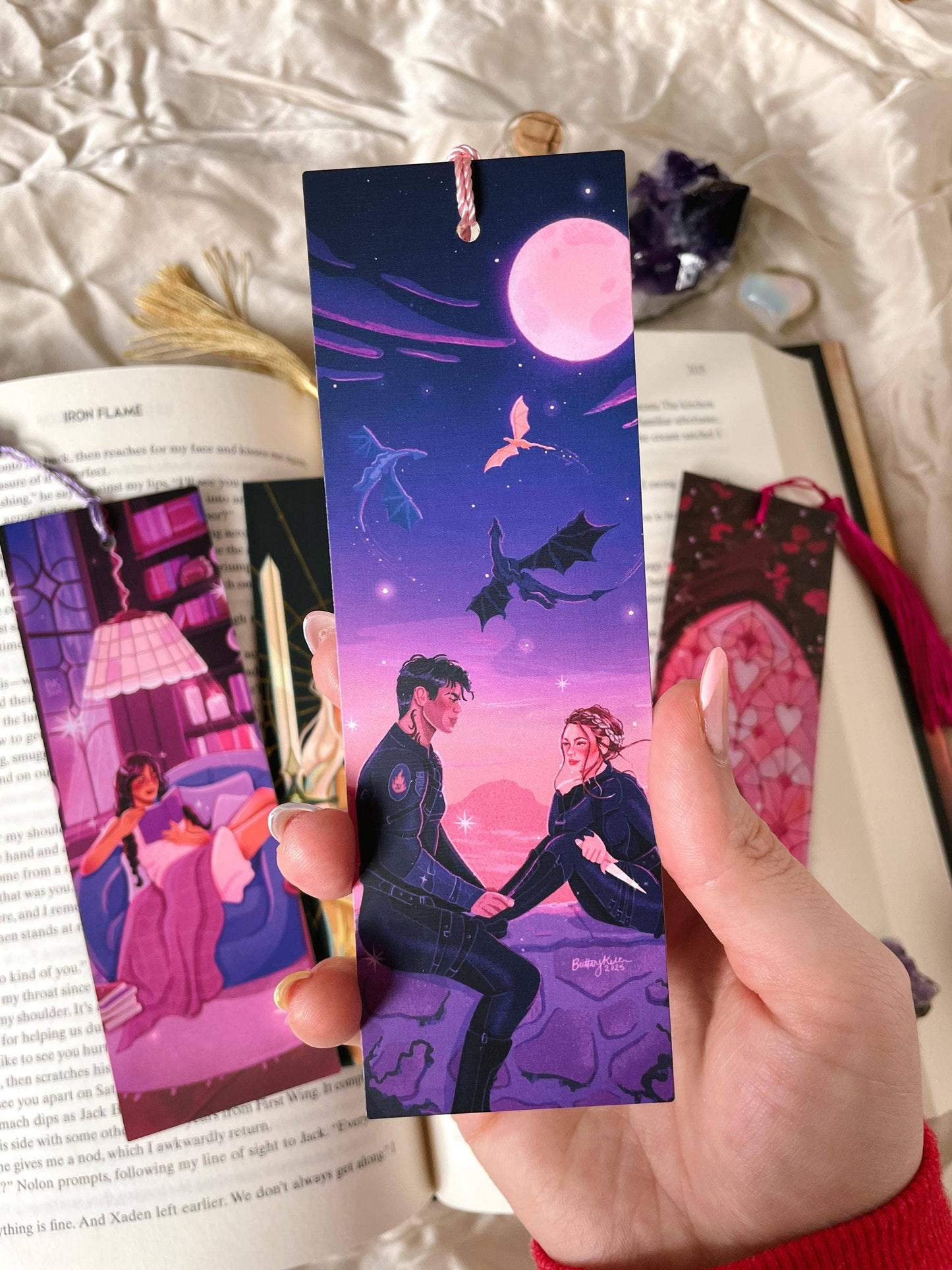Fourth Wing Bookmark (Light pink tassel)