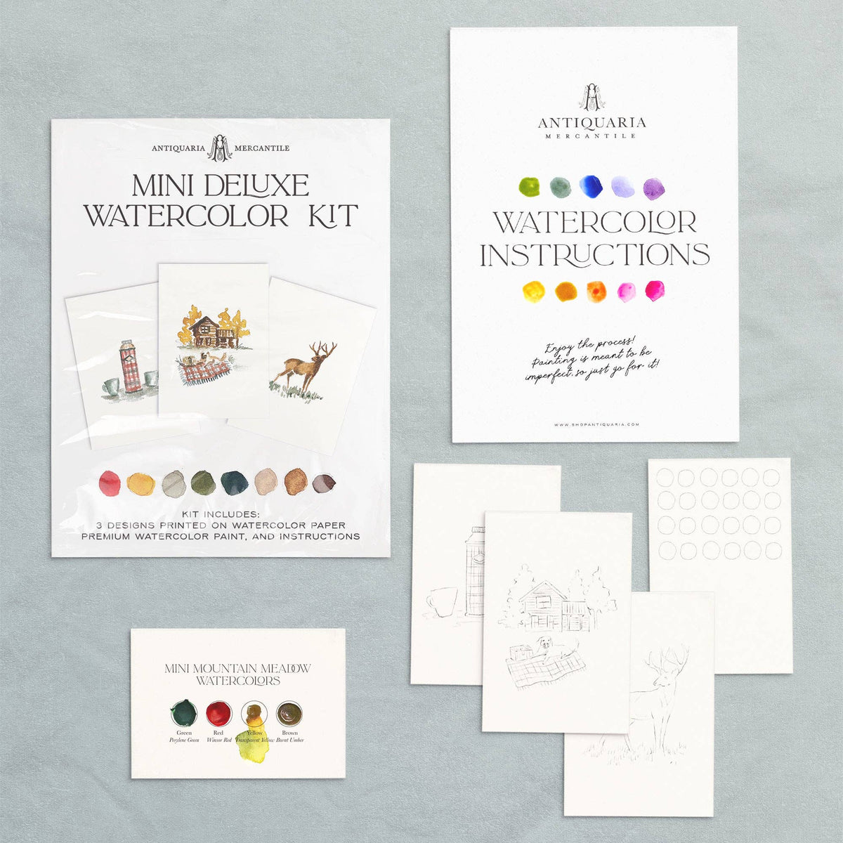 Antiquaria Mini Watercolor Kit: Mountain Cabin