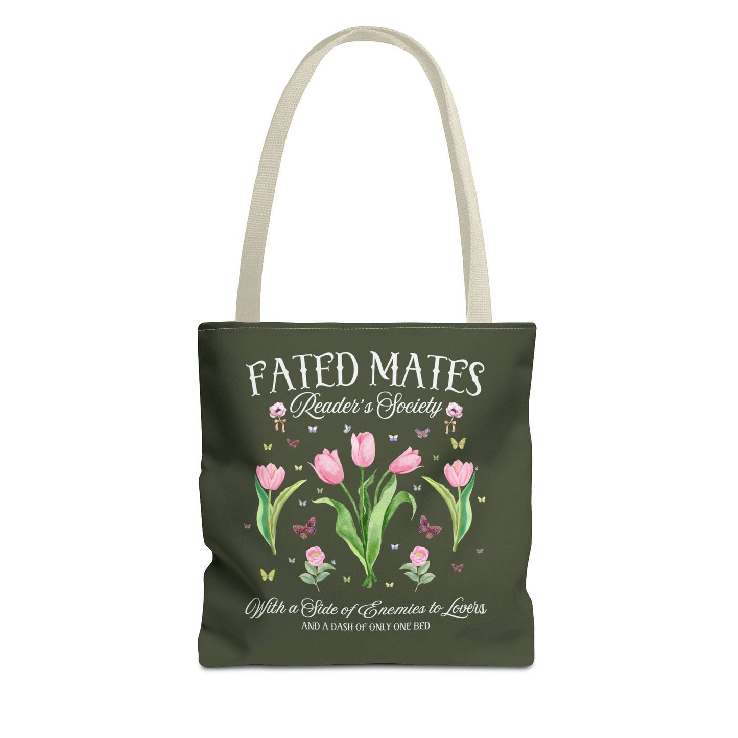 Bookish Romance Reader Tote Bag, Romantasy Romance Tropes