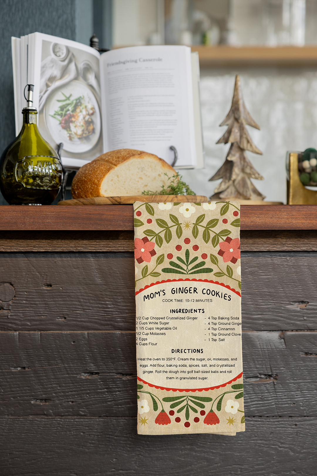 Ginger Cookies Tea Towel – Holiday Baking