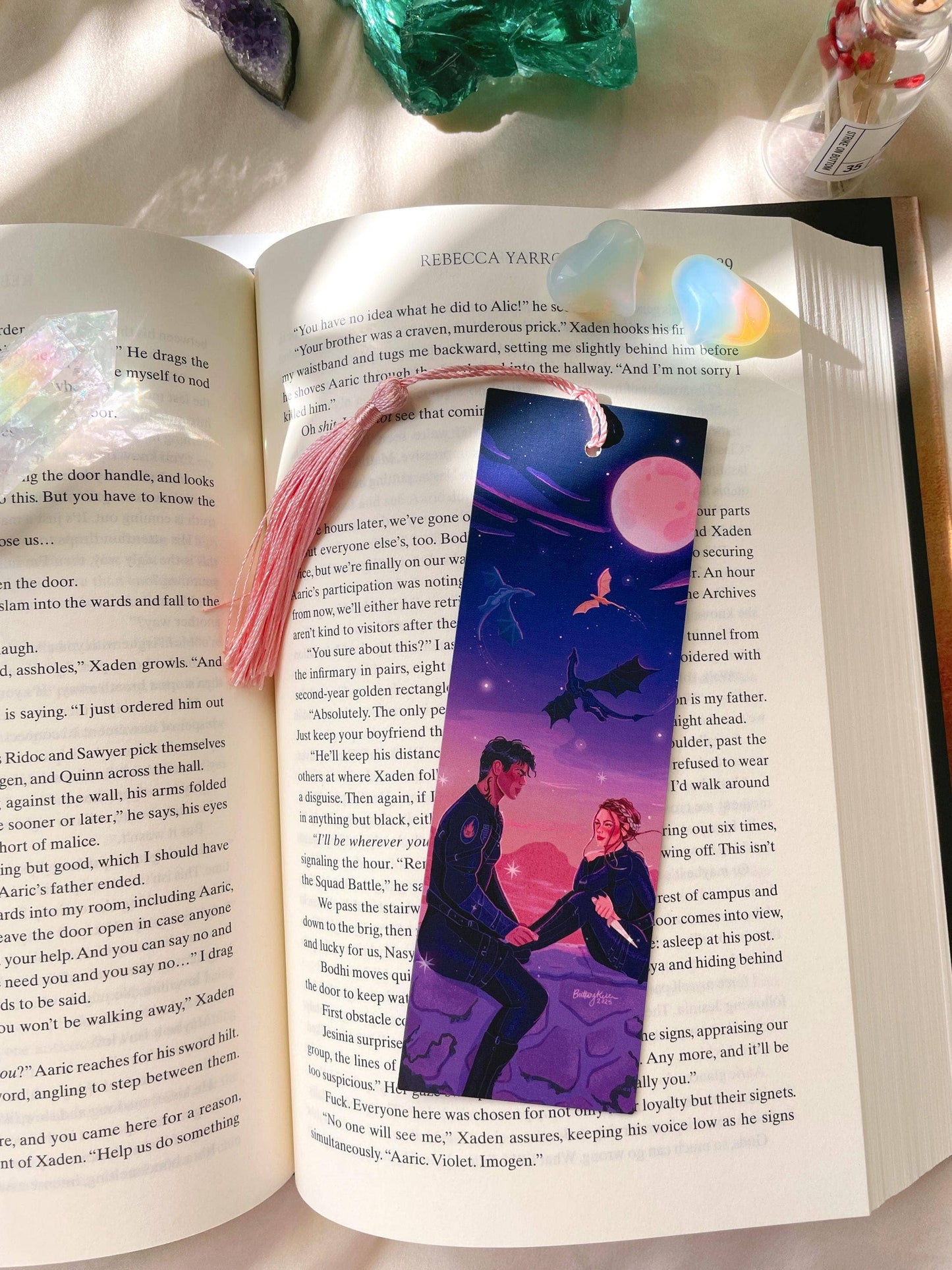 Fourth Wing Bookmark (Light pink tassel)