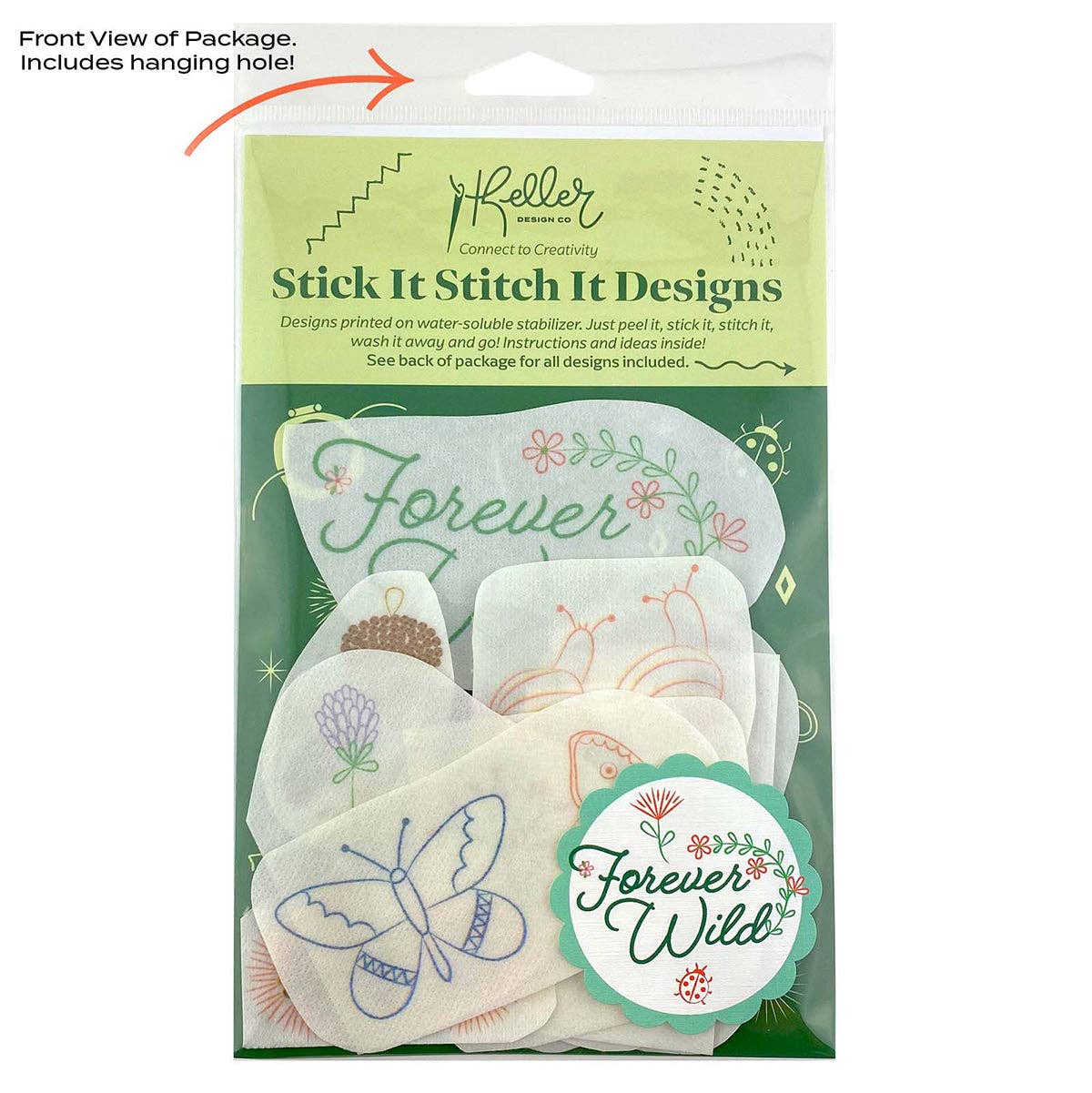 Stick It Stitch It Water Soluble Embroidery Patterns-Forever Wild