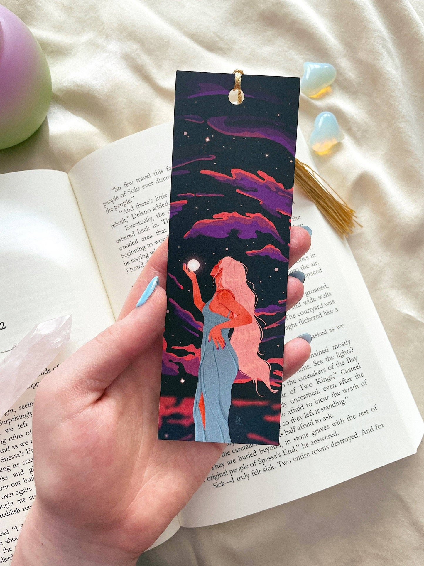 Wanderlust Bookmark (Pink tassel)