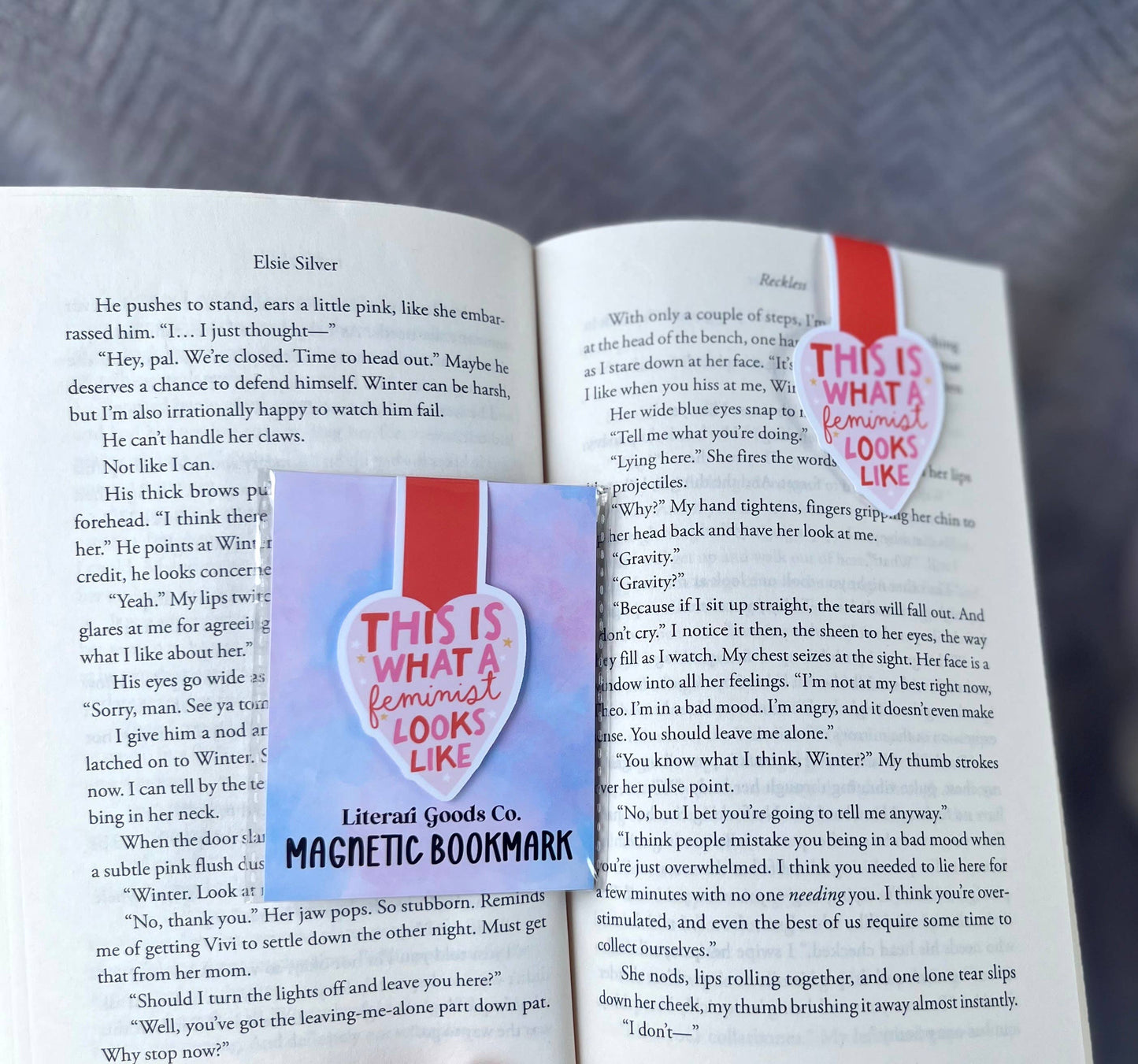 Magnetic Bookmark - What a Feminist Looks Like pink heart