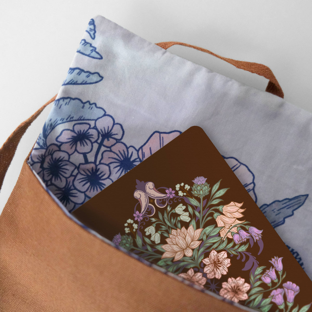 Kindle Holder Reversible | Blue Bramble Cotton Canvas