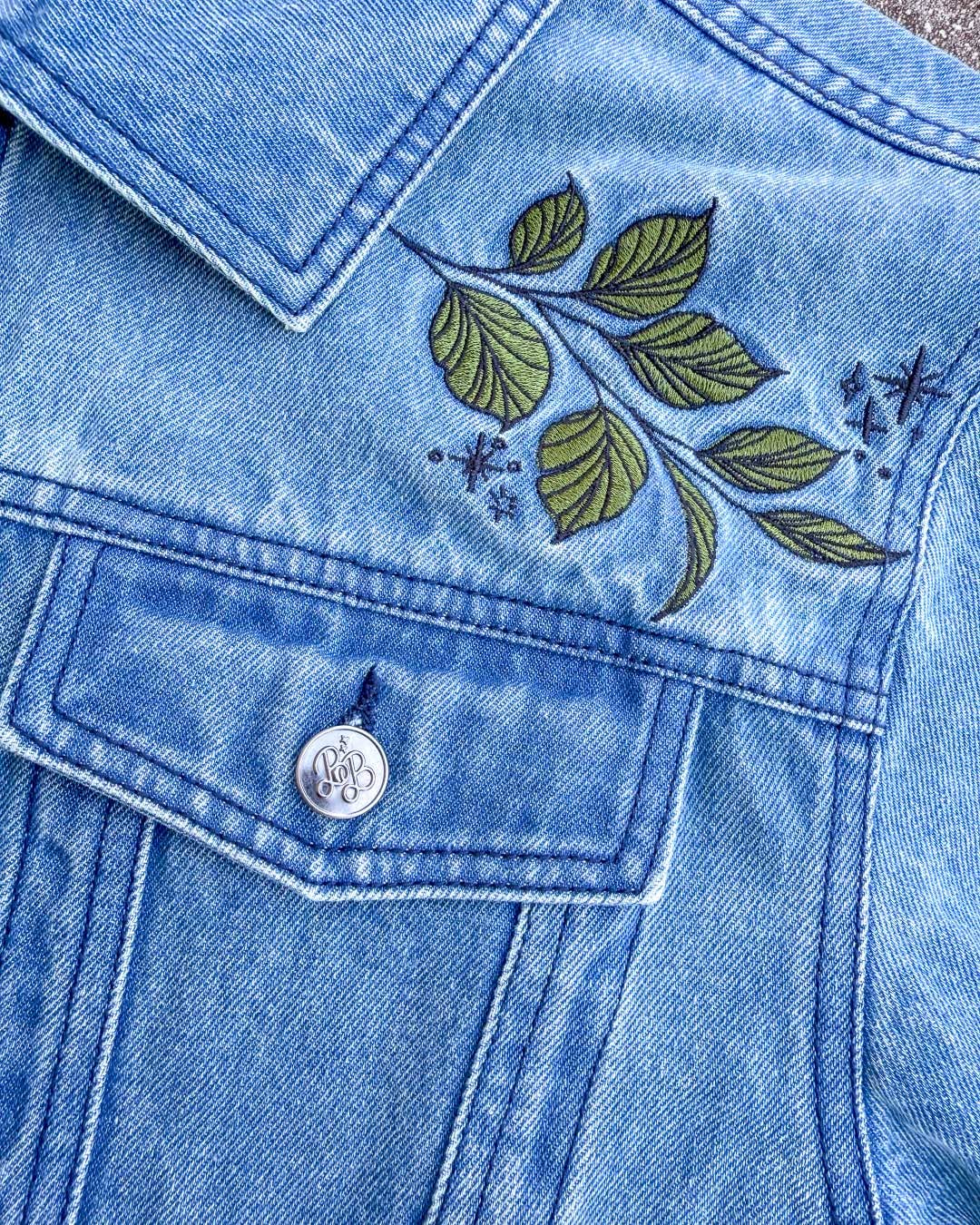 Soft as Petals Embroidered Denim Jacket