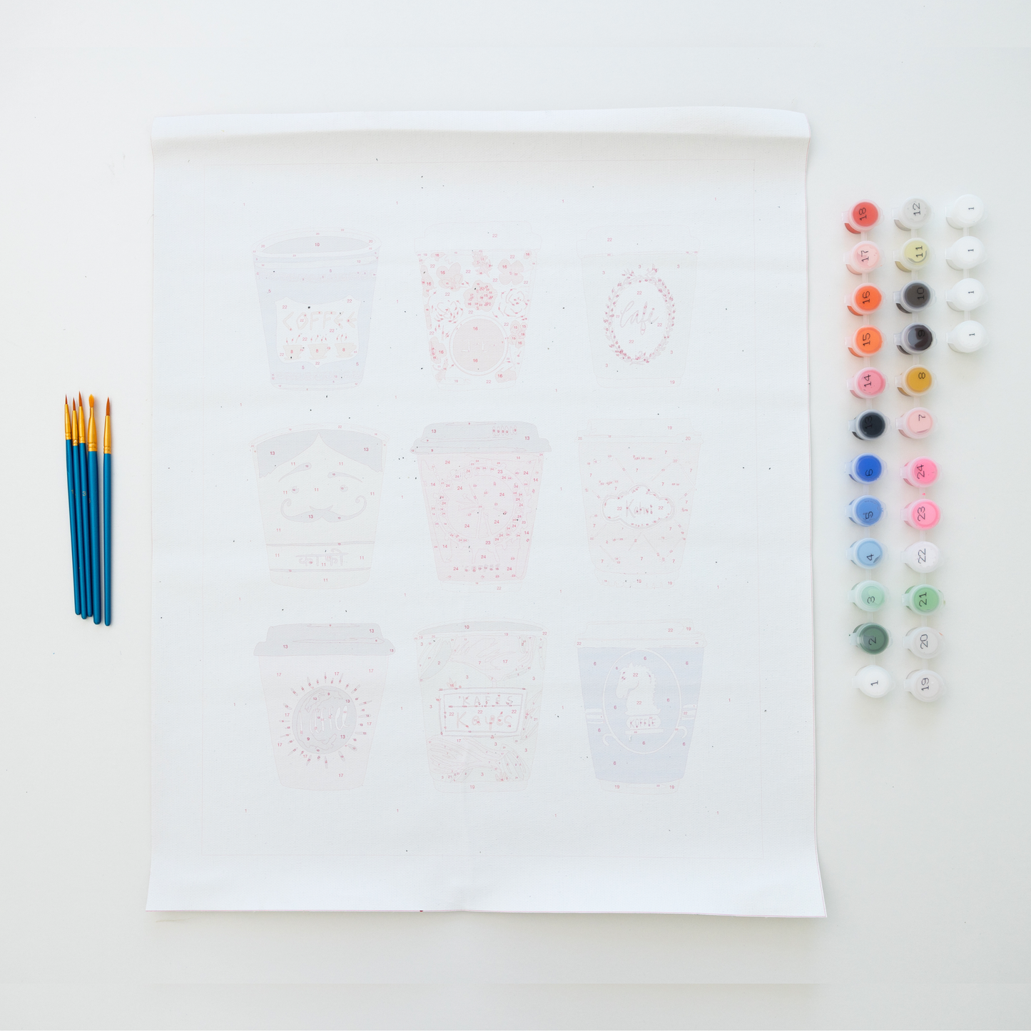 Coffee Cups by Lindsay Brackeen Paint by Numbers Deluxe