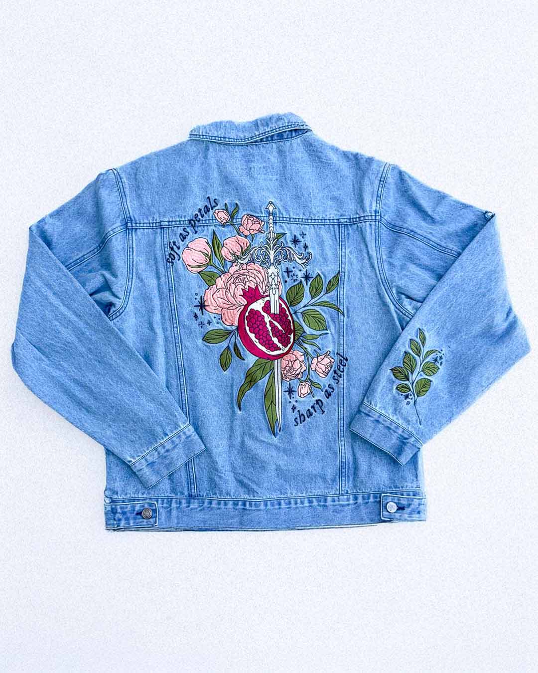 Soft as Petals Embroidered Denim Jacket