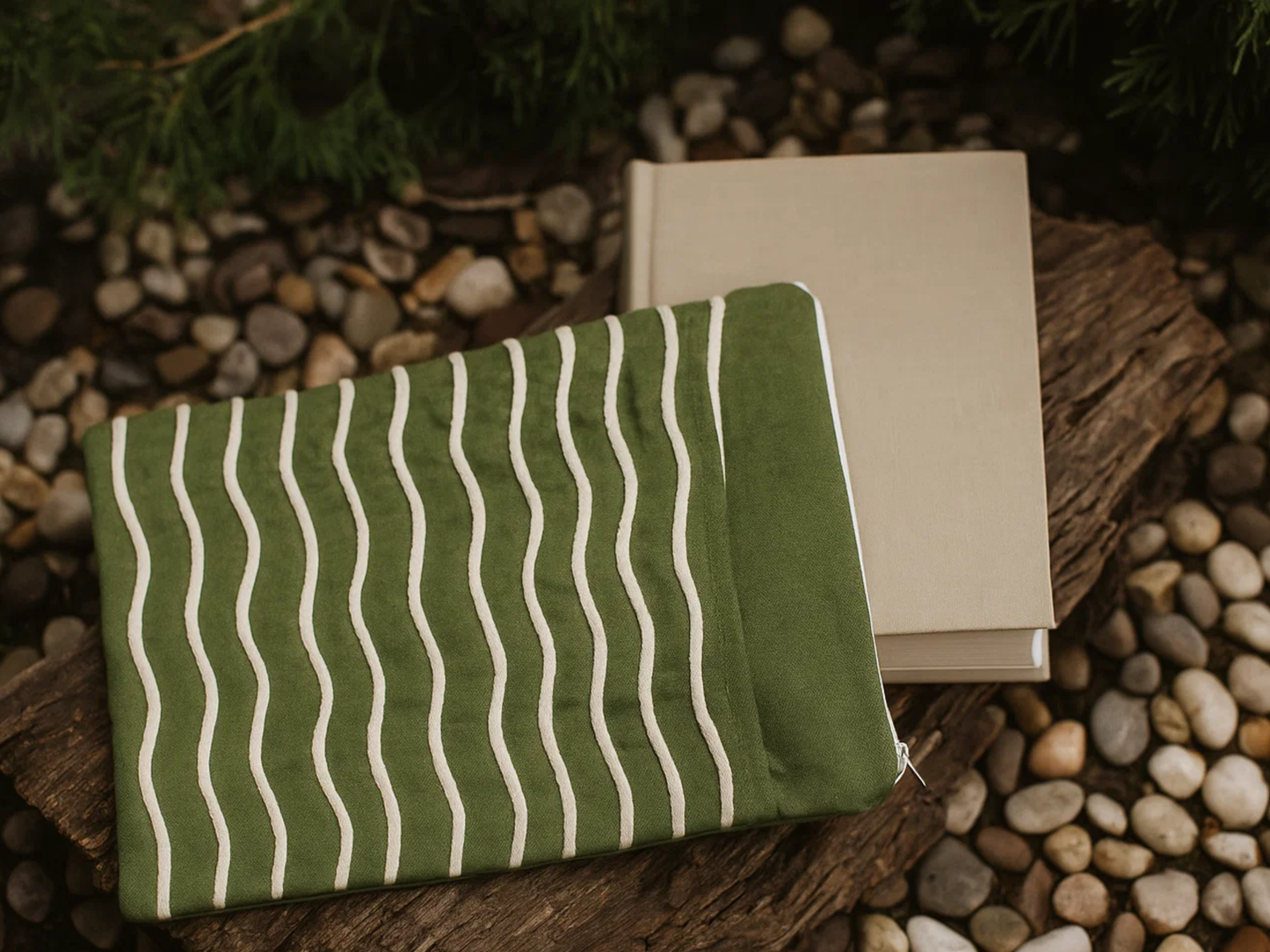Wave Book Cover | Recycled Canvas Bag | iPad, Kindle, Book