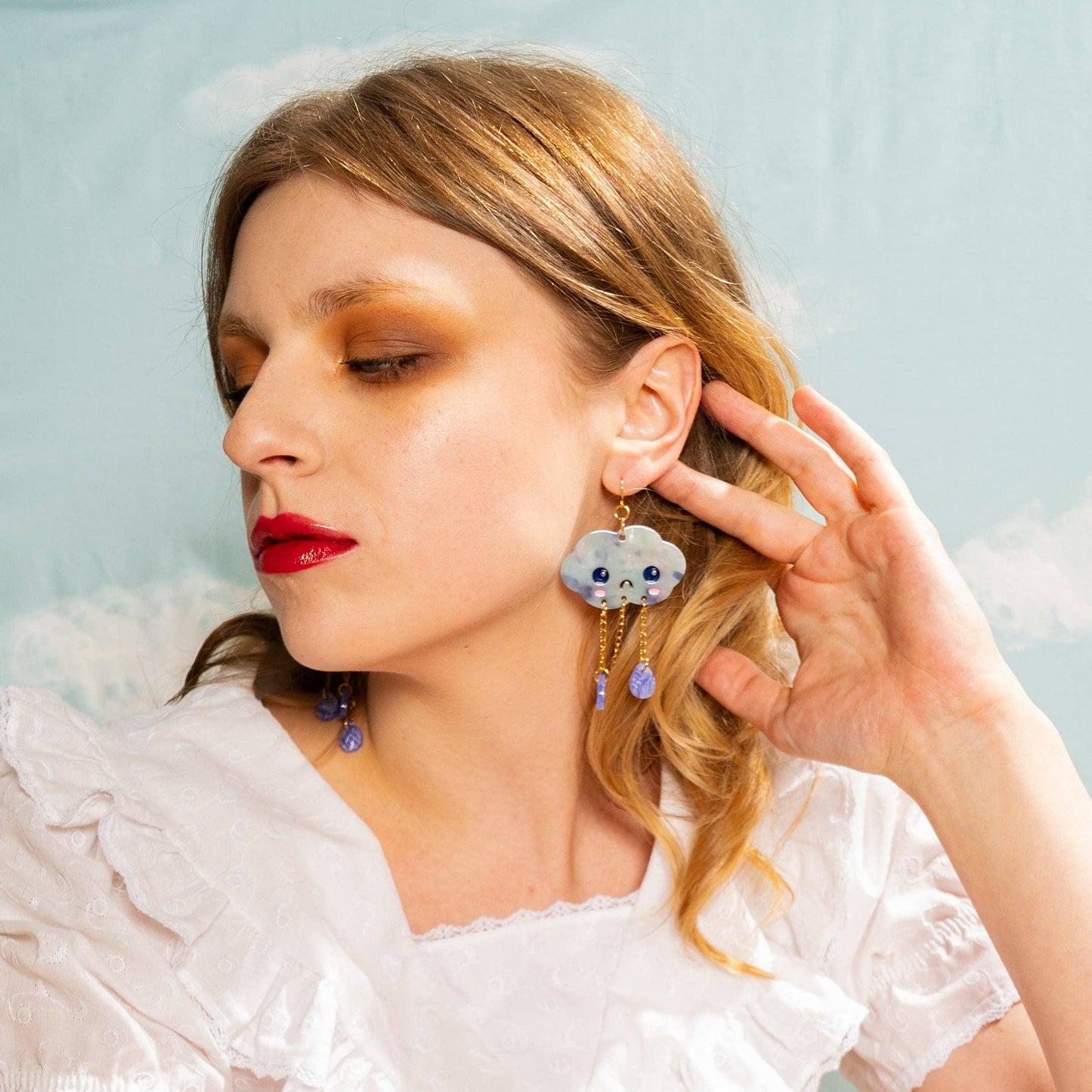 Crying Cloud Dangle Earrings