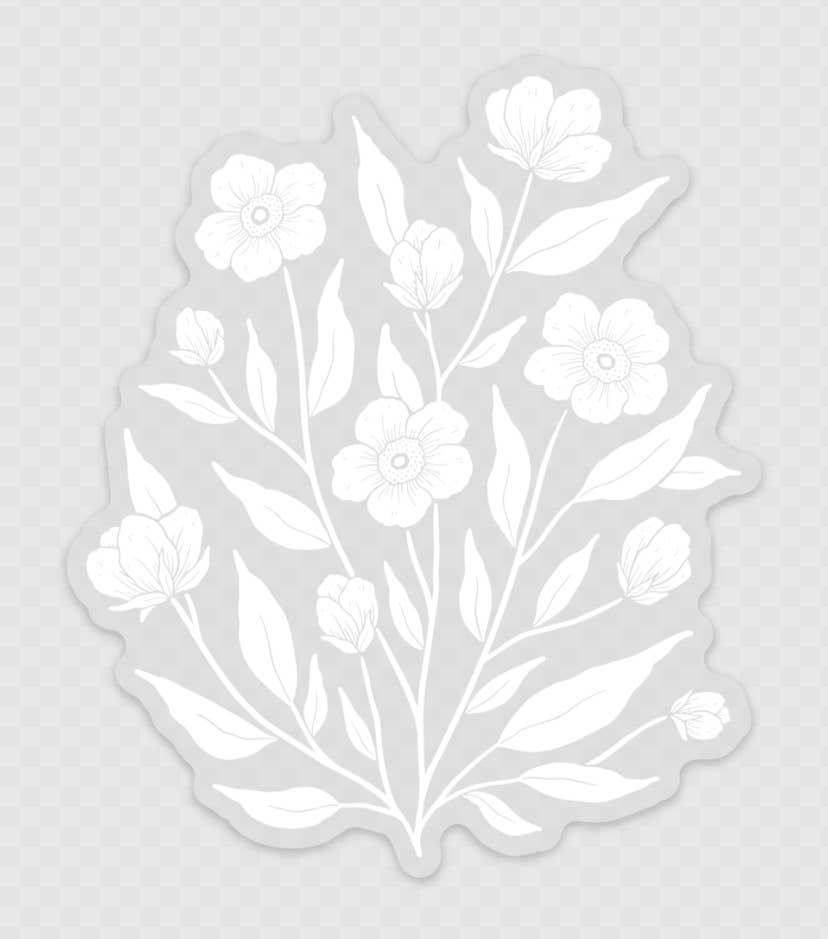Floral Brush Vinyl Sticker