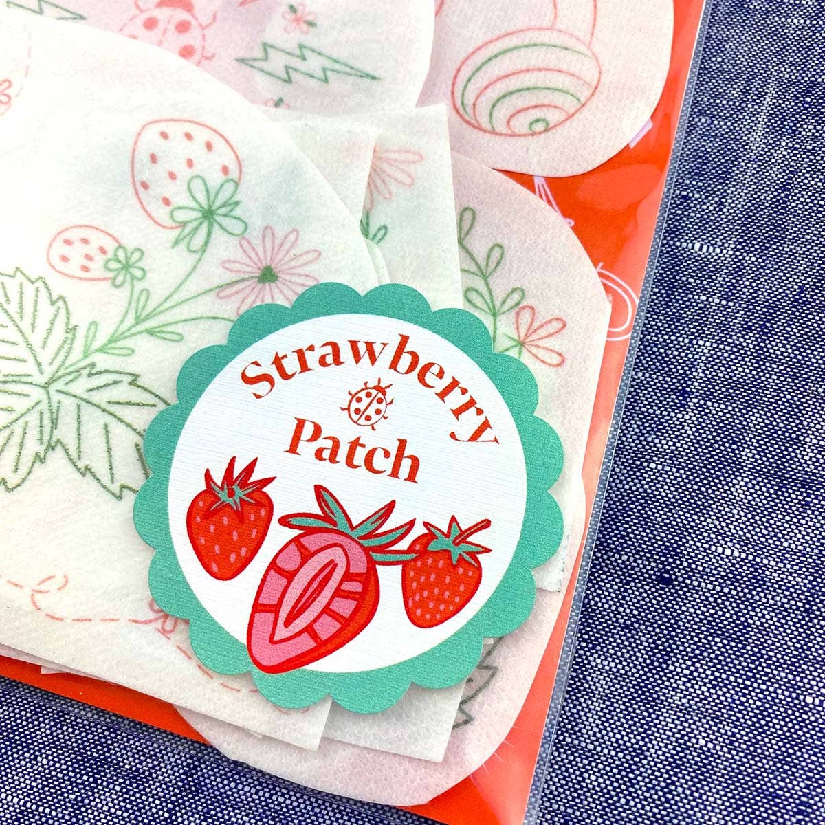 Stick It Stitch It Water Soluble Embroidery Patterns-Strawberry Patch