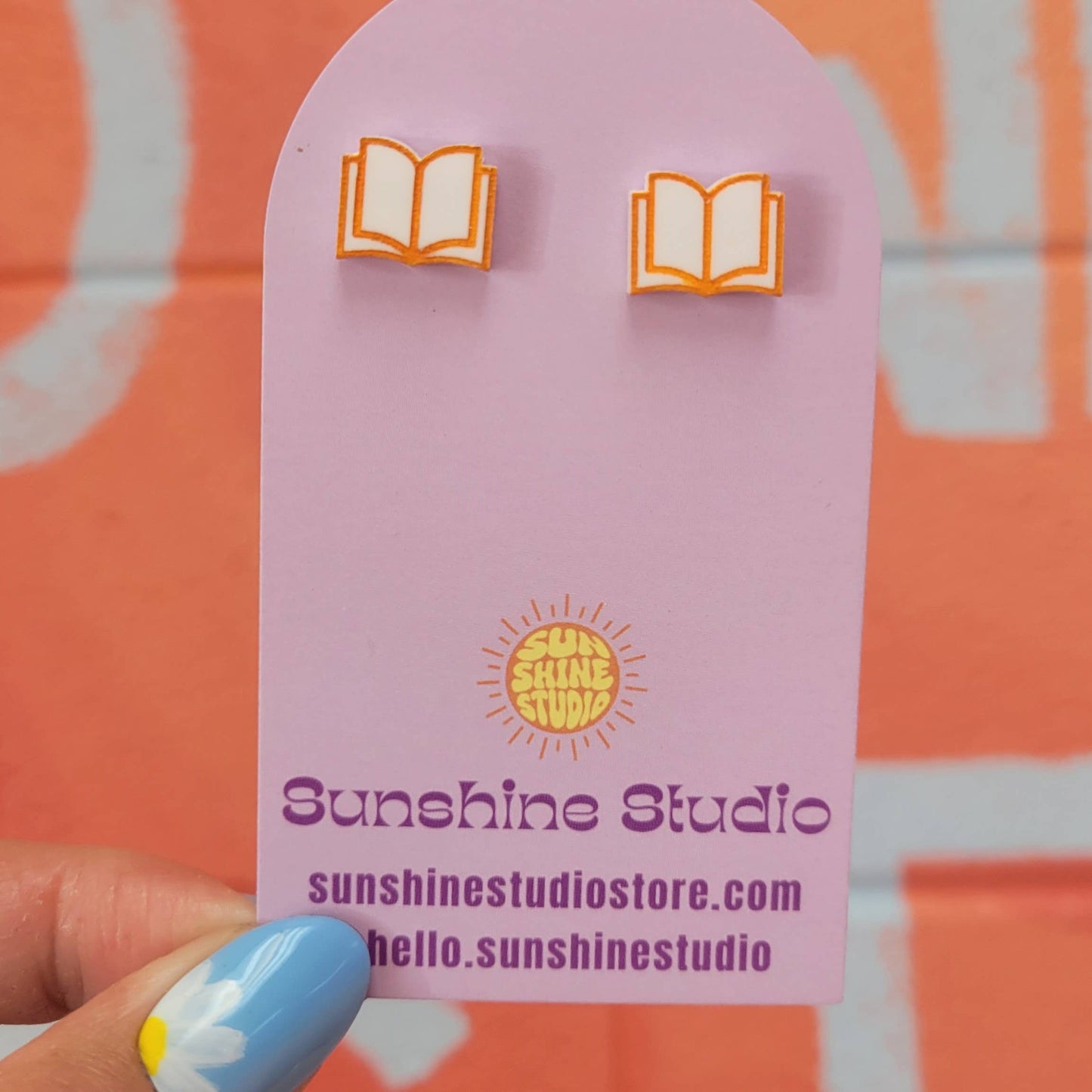 Open Book Tiny Stud Earrings