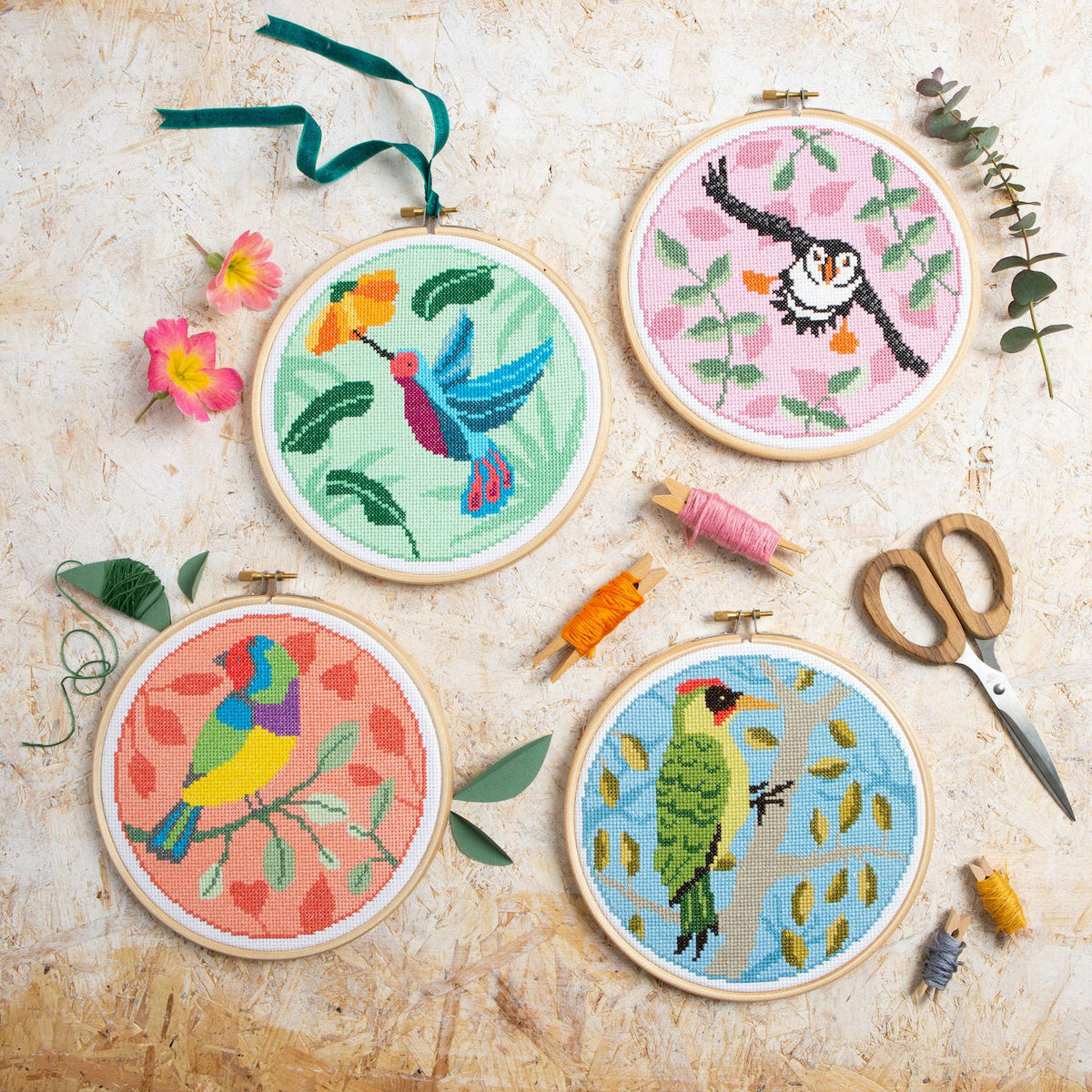 Flamingo Cross Stitch Kit | Beginner Craft Kit
