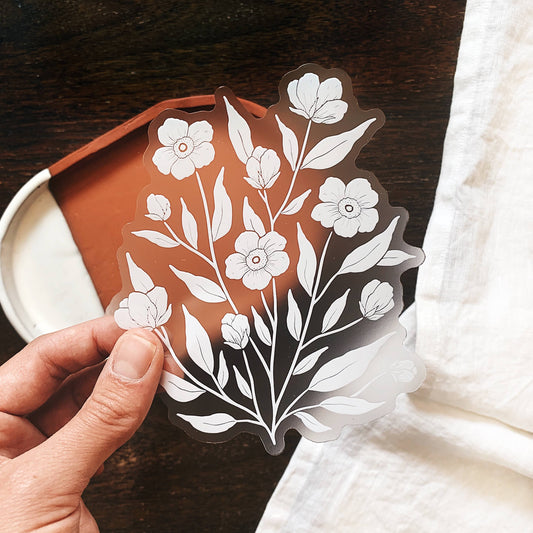 Floral Brush Vinyl Sticker