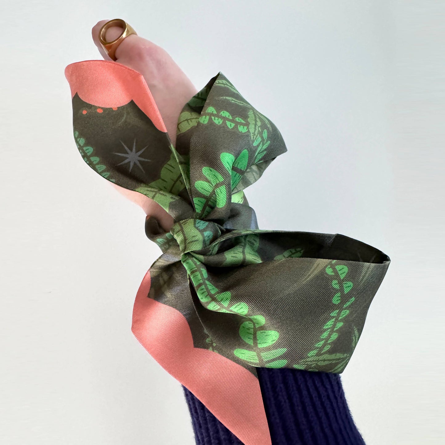 SKINNY SILK SCARF | Peony Garden