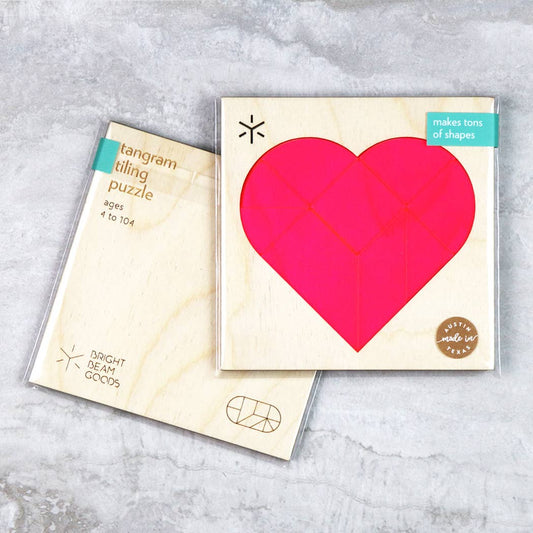 Pink Heart Tangram Puzzle