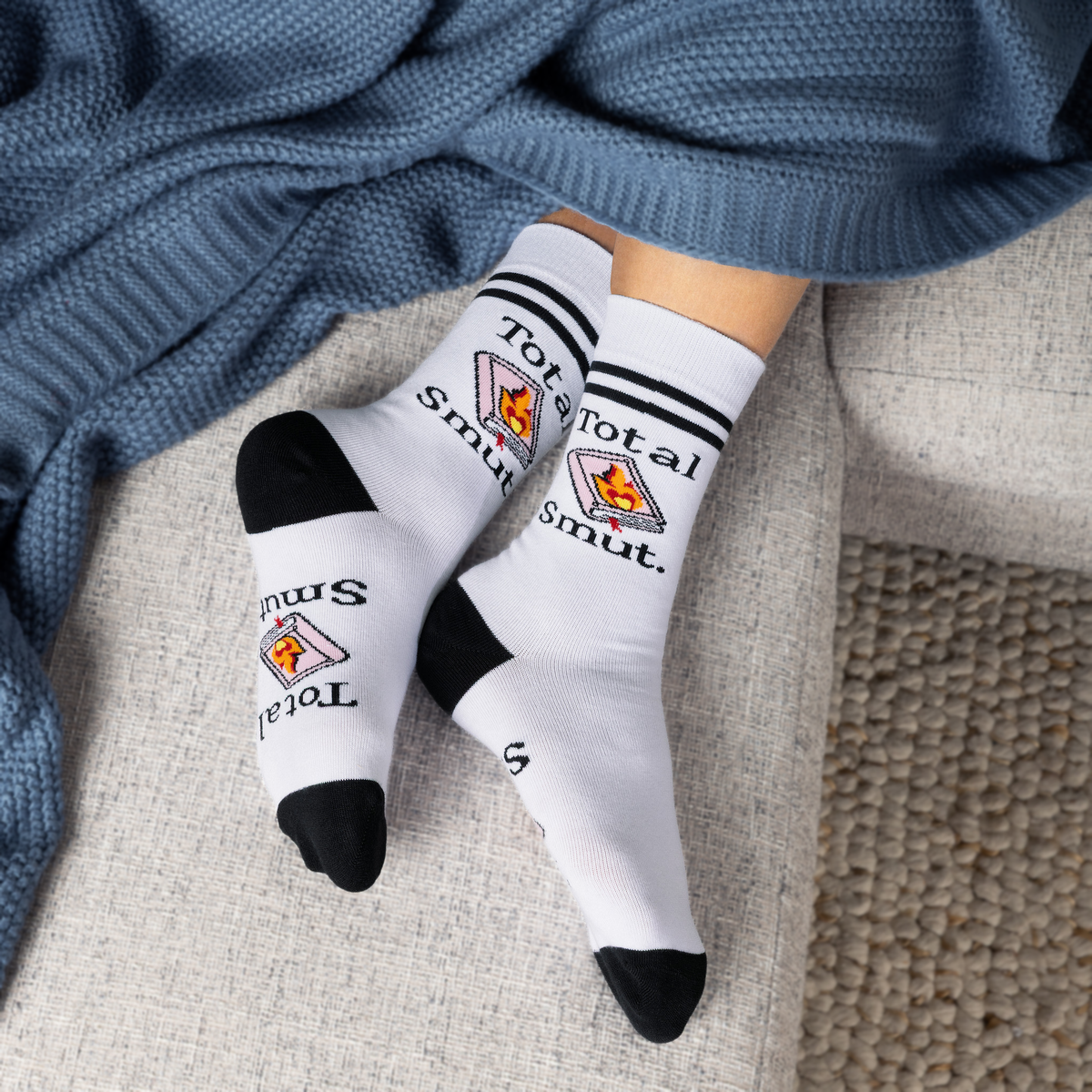 Total Smut Book Socks for Women who Love Reading Romance