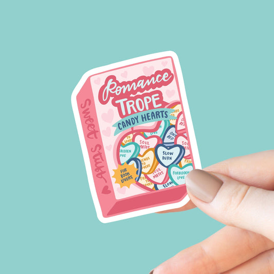 Romance Tropes Conversation Hearts Sticker