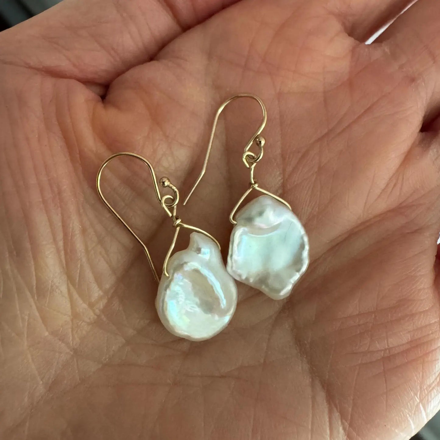 Keshi Pearl Earrings / Pearl Drop / Pearl Dangle / Baroque