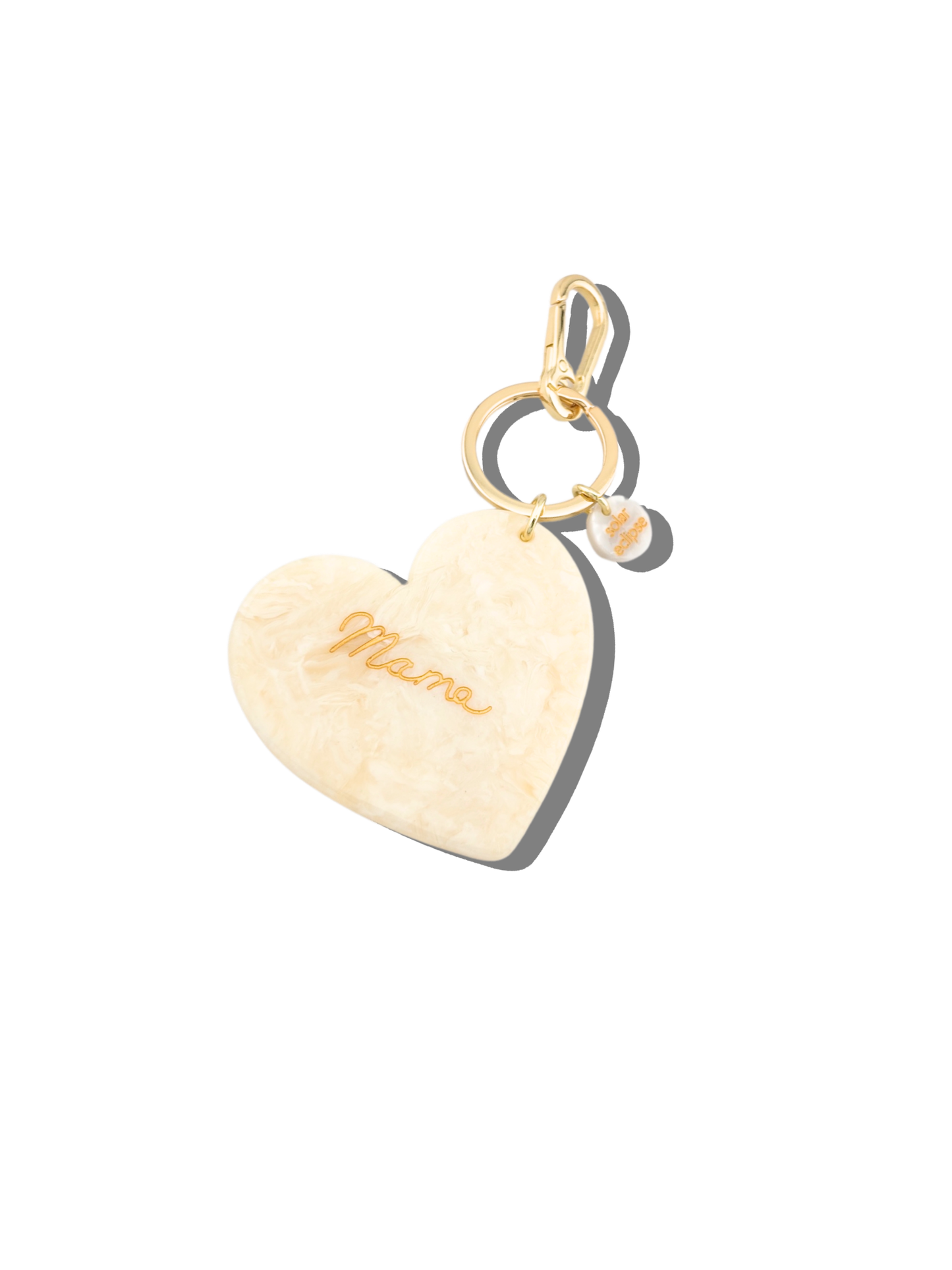 Hand-Painted Mama Heart Acetate Bag Charm + Keychain | Eco-Friendly