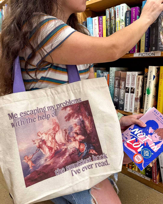 Smutty Books Fine Art Bookish Tote Bag | Literary Totes