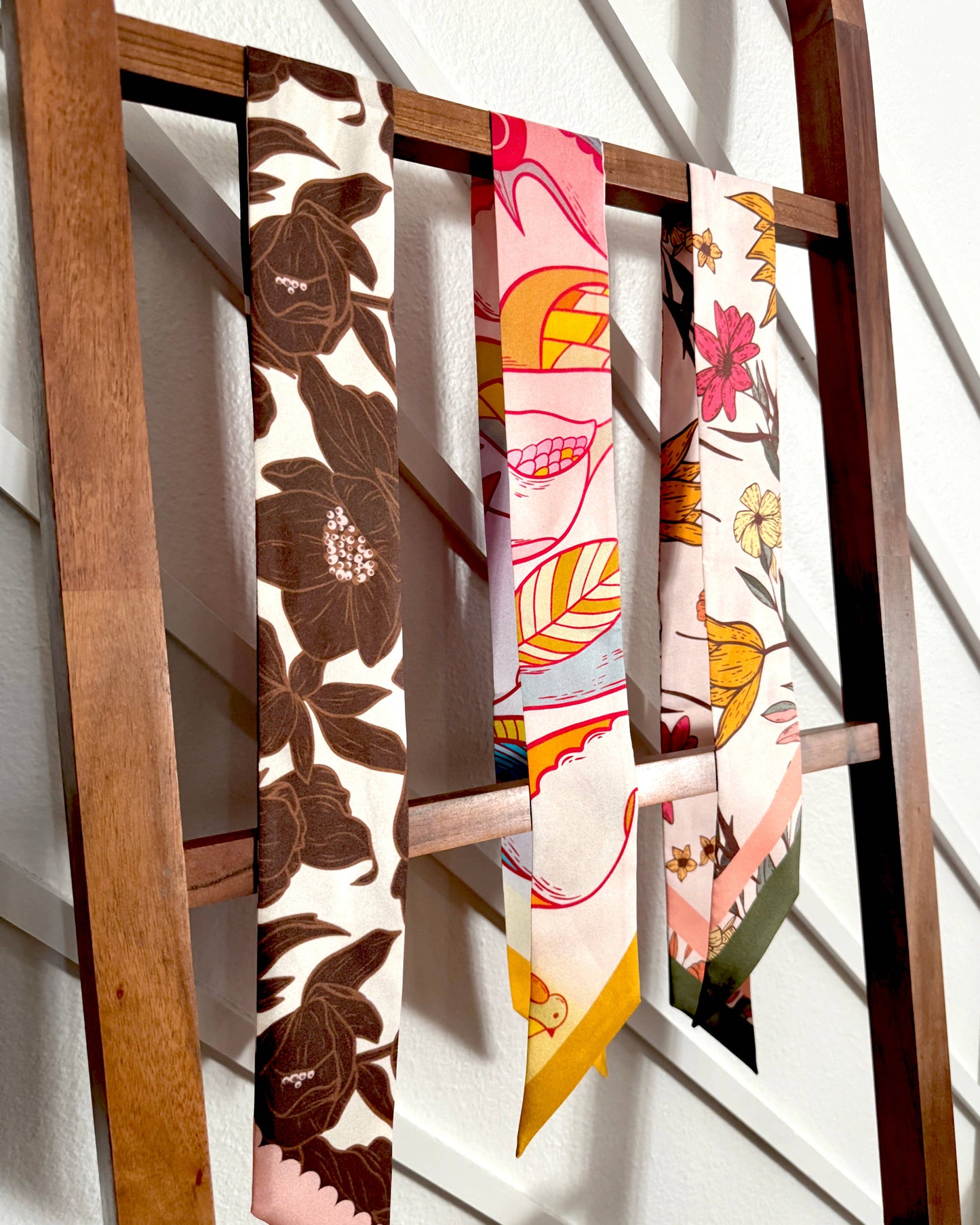 SKINNY SILK SCARF | Rainbow Birdies Accessory Scarf