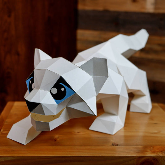 Snow Leopard Origami Model