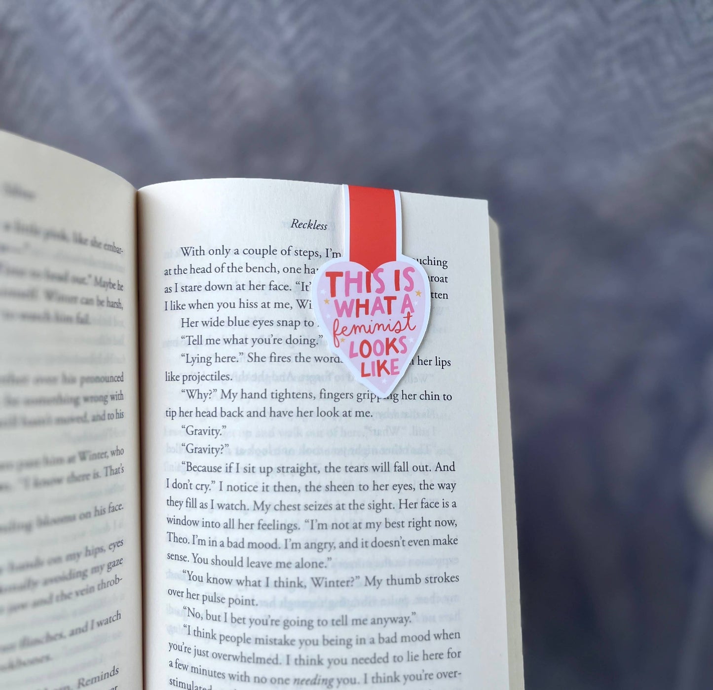 Magnetic Bookmark - What a Feminist Looks Like pink heart