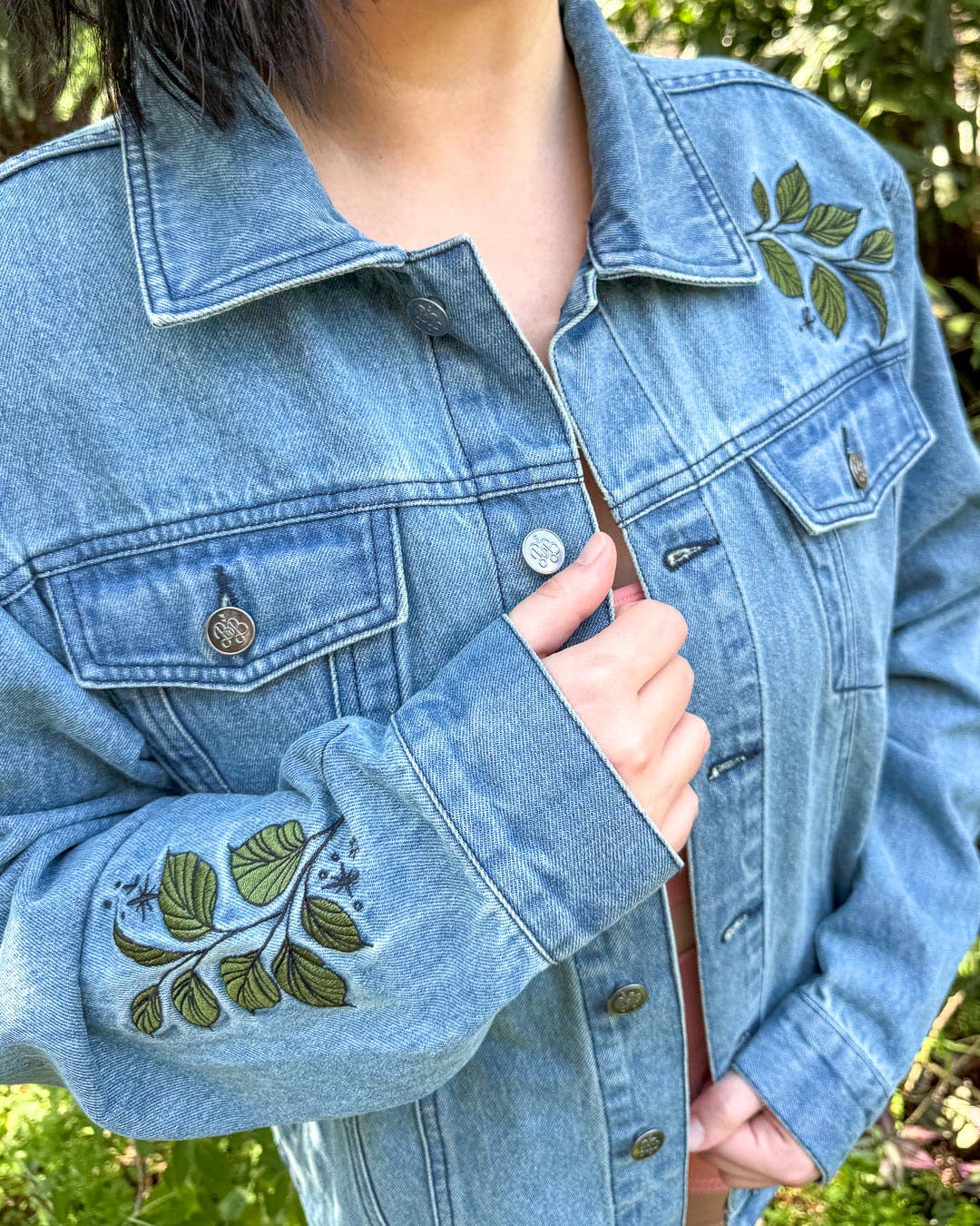 Soft as Petals Embroidered Denim Jacket