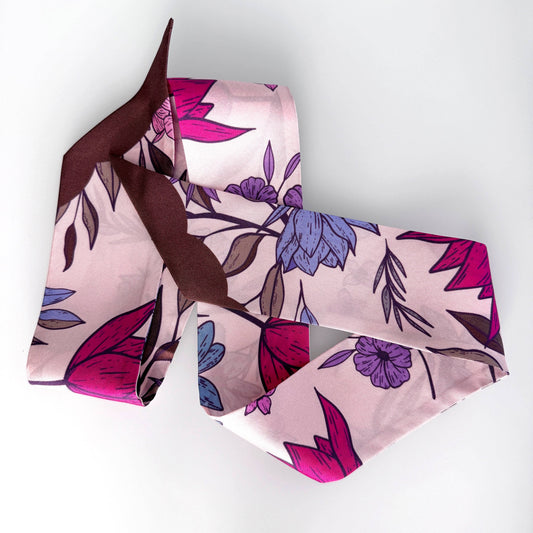 SKINNY SILK SCARF | Vibrant Florals