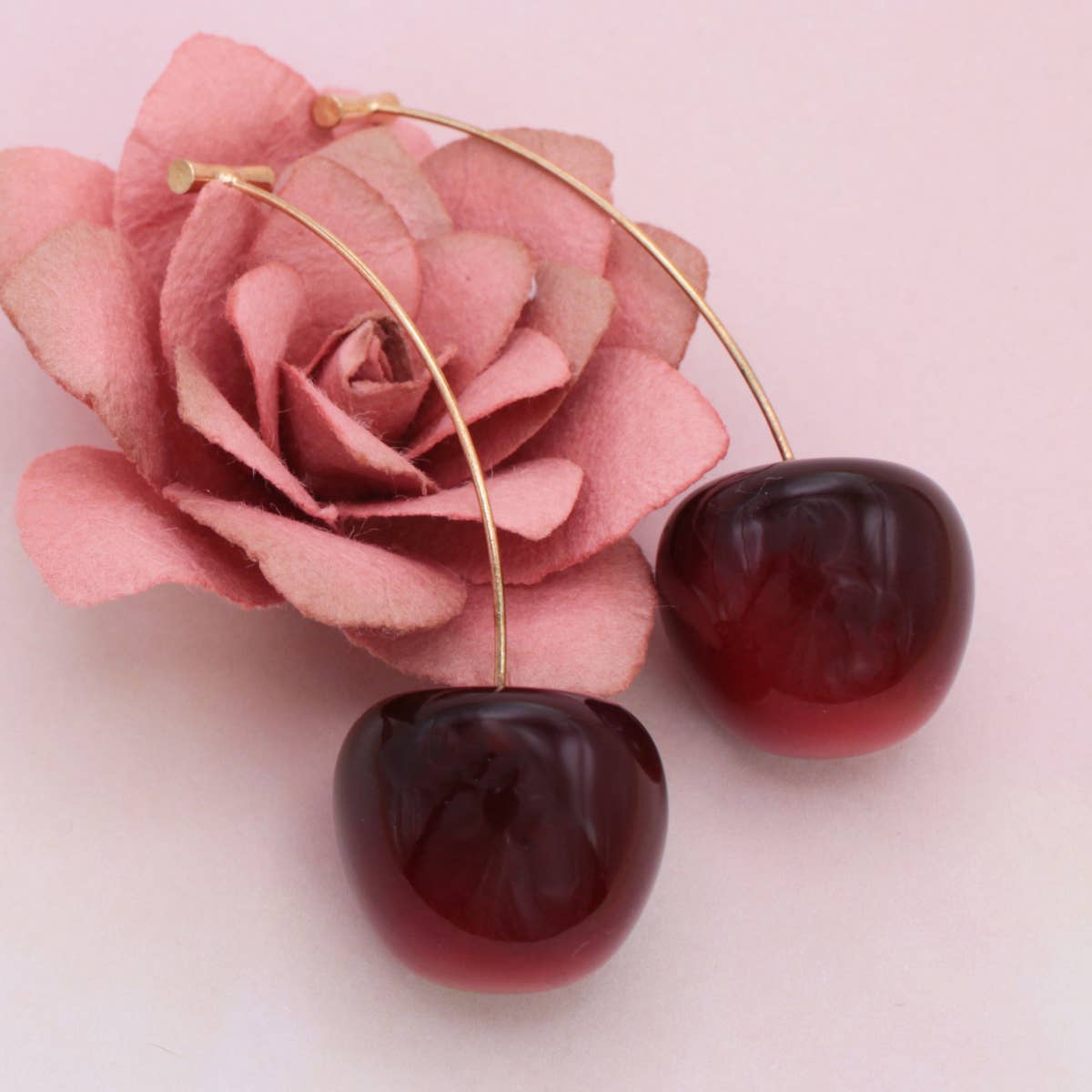 Cherry, Cherry Nice! Deep Red Cherry Drop Earrings