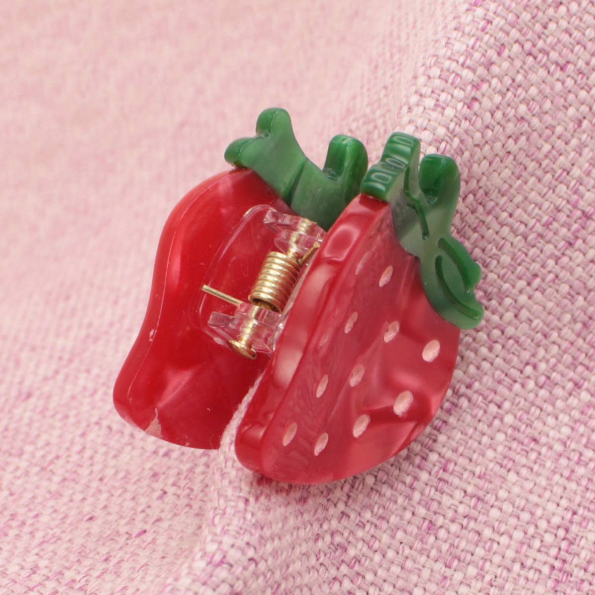Mini Fruit Bowl Accents Strawberry Hairclip