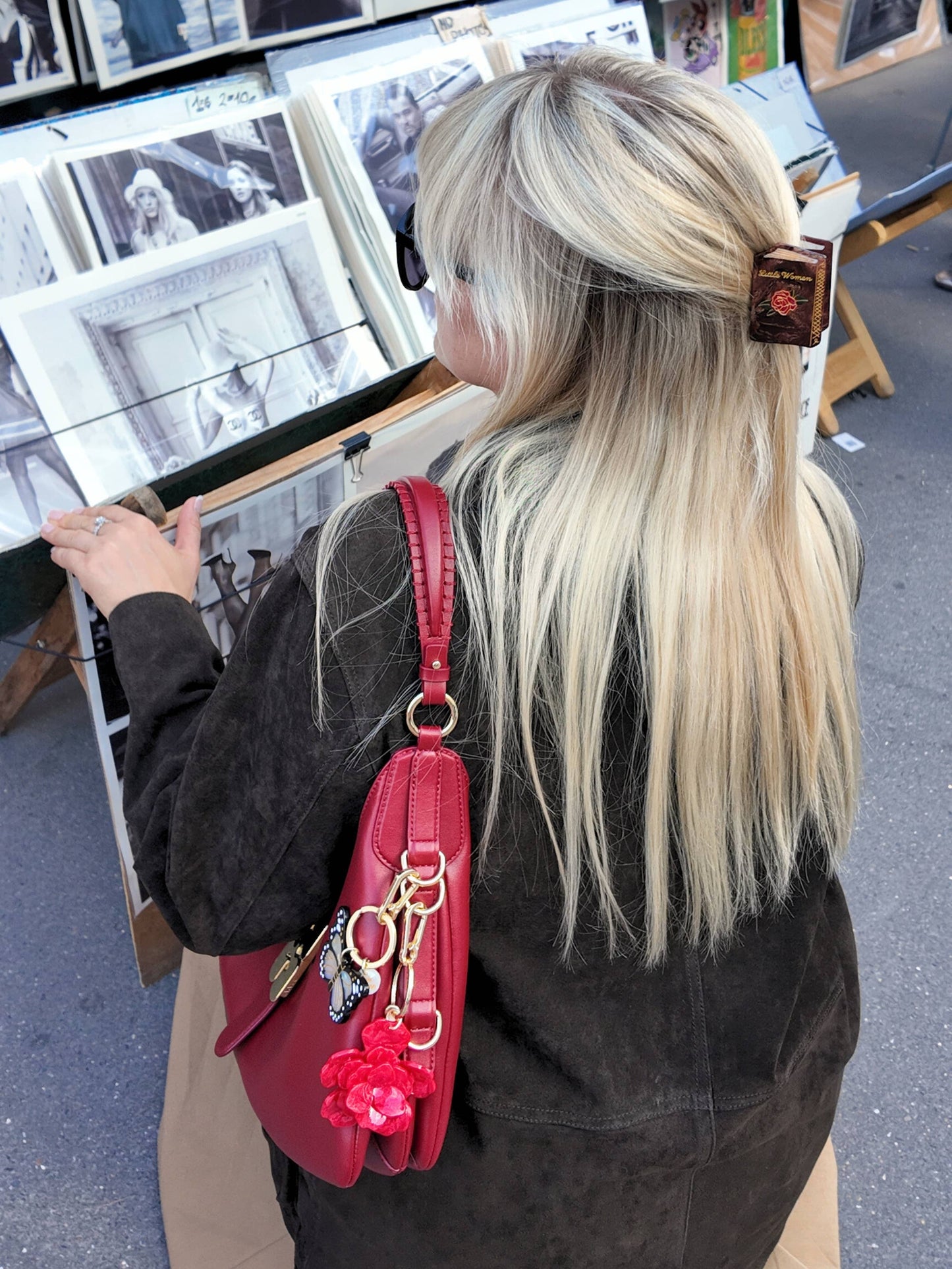 Hand-painted Little Women Mini Book Claw Hair Clip