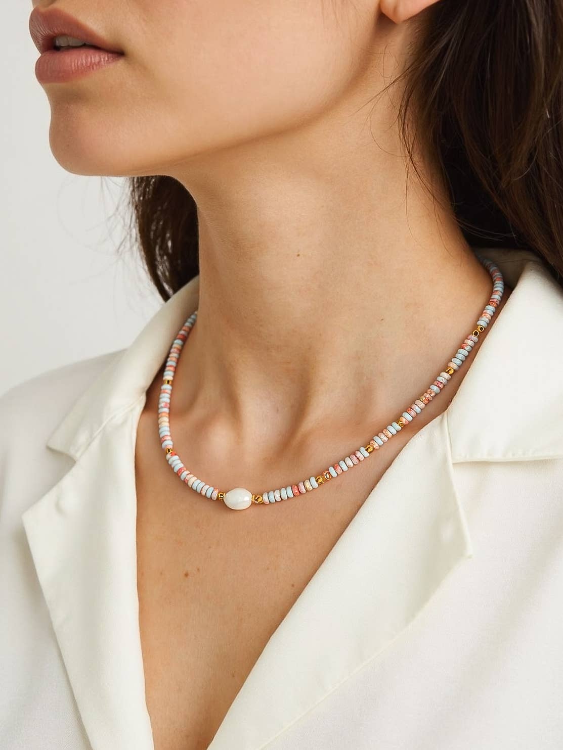 Kate Beaded Pearl Necklace