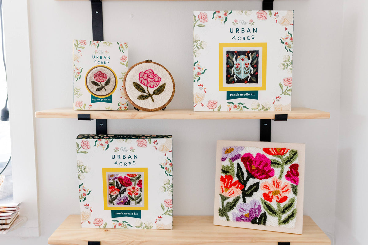 Pink Peony Punch Needle Kit