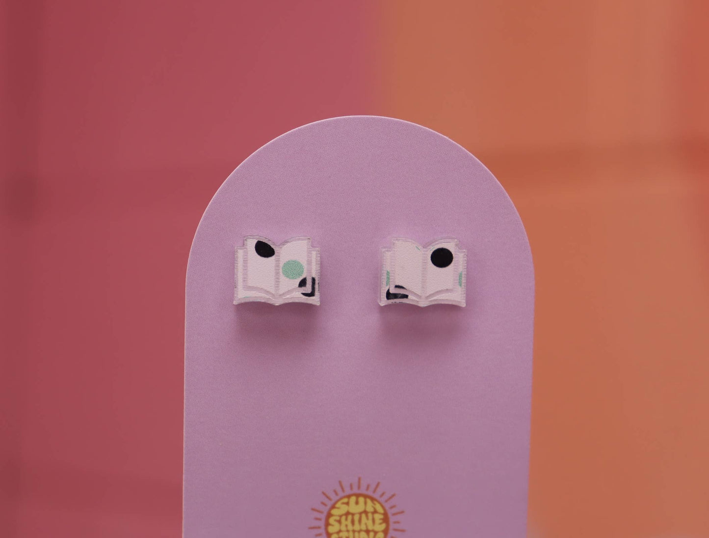 Open Book Tiny Stud Earrings