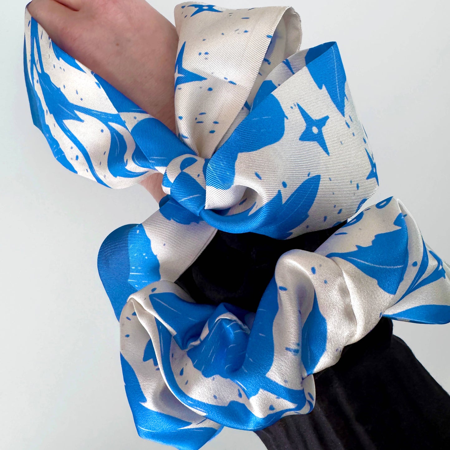 SKINNY SILK SCARF | Moonlit Blooms