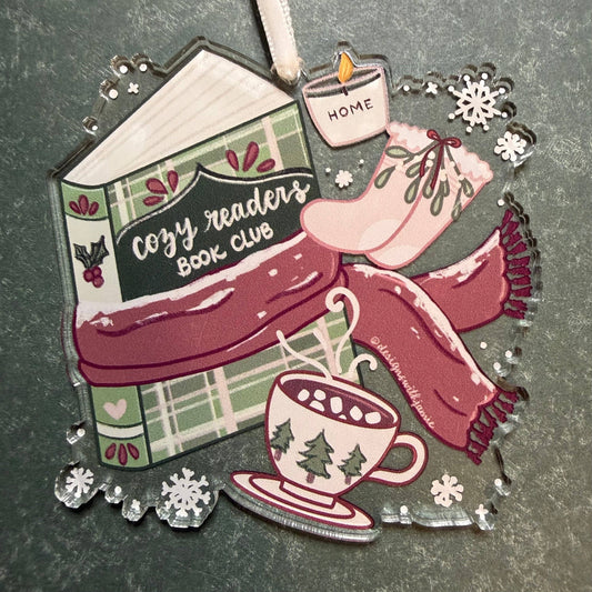Cozy Reader's Book Club Christmas Ornament