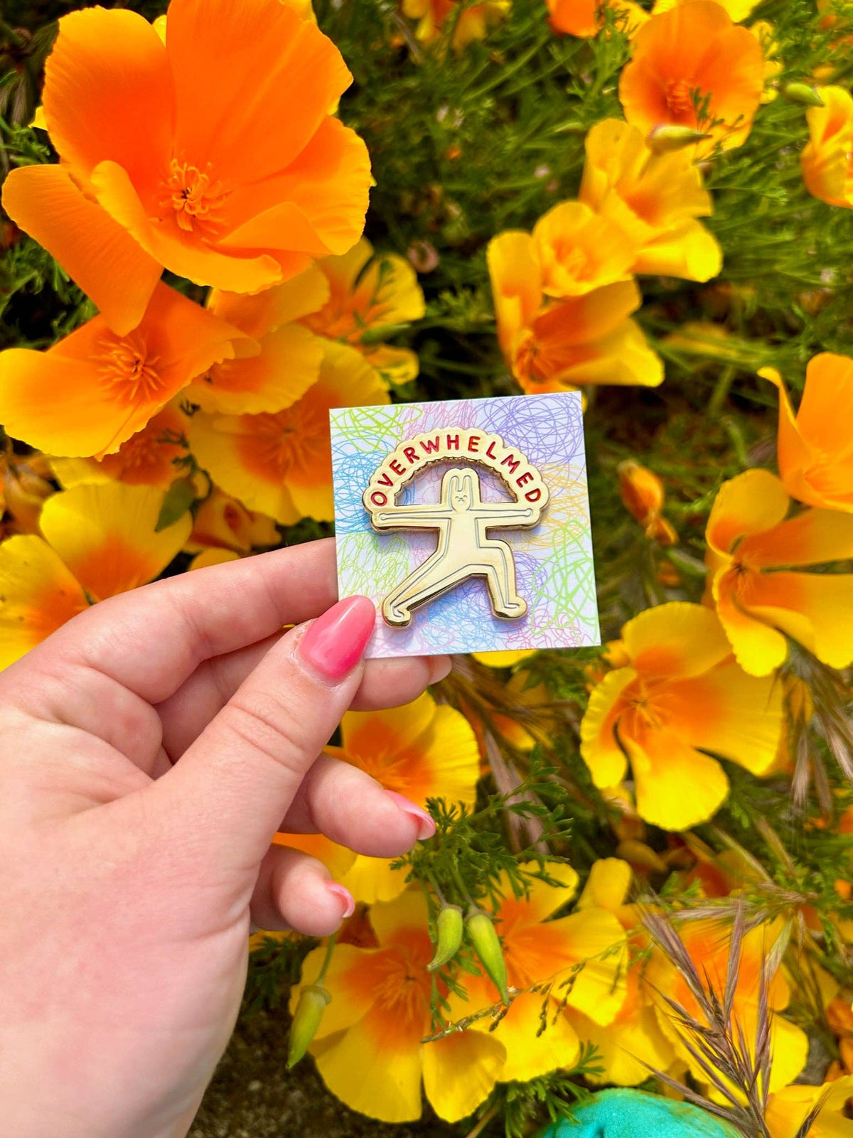 Overwhelmed Enamel Pin