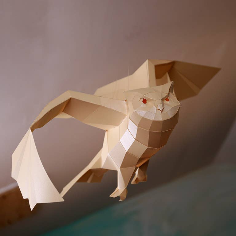 3D Paper Art Hanging Owl Origami Model