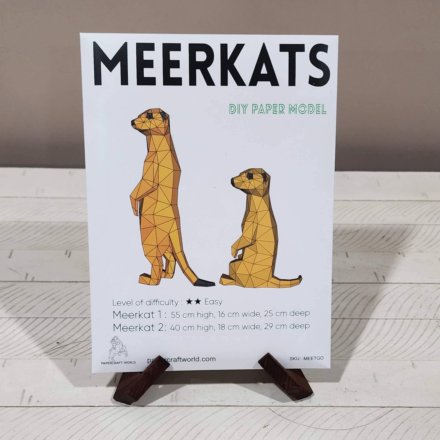 Meerkats 3D Paperart Origami Model