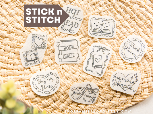 Book Lover Embroidery Stick n Stitch Pack, Reading Girlie