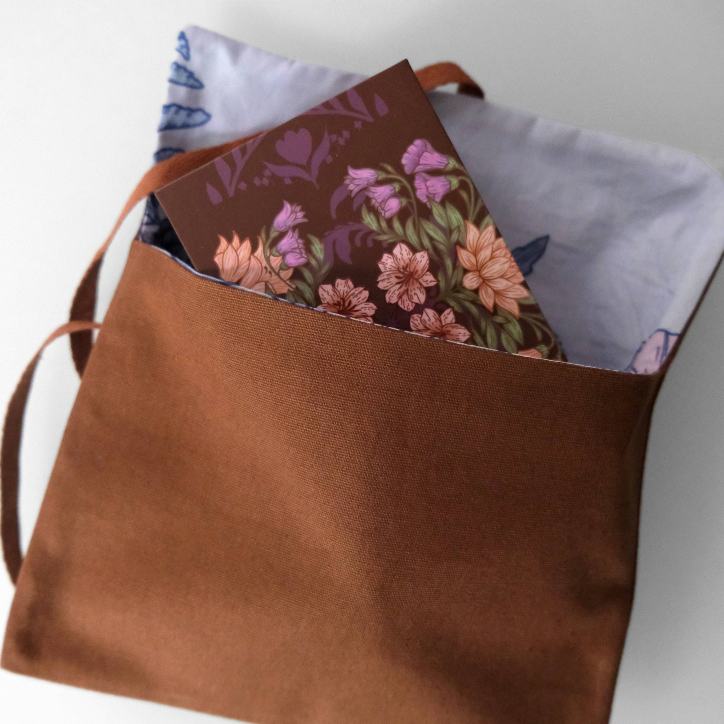 Kindle Holder Reversible | Blue Bramble Cotton Canvas
