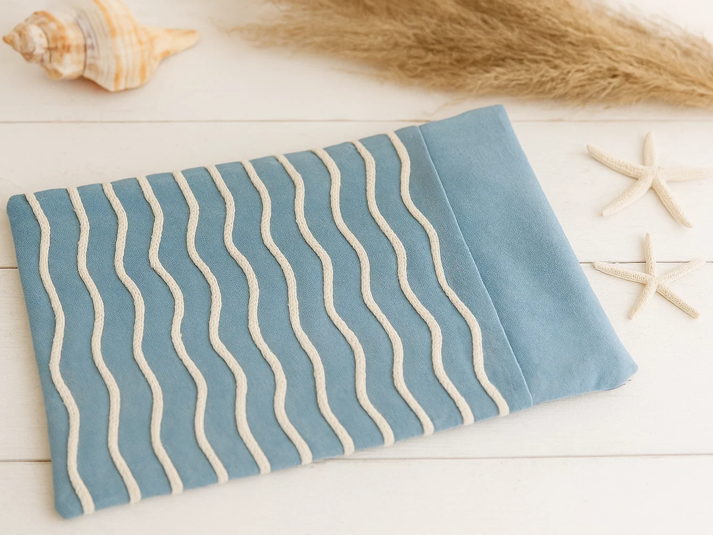 Wave Book Cover | Recycled Canvas Bag | iPad, Kindle, Book