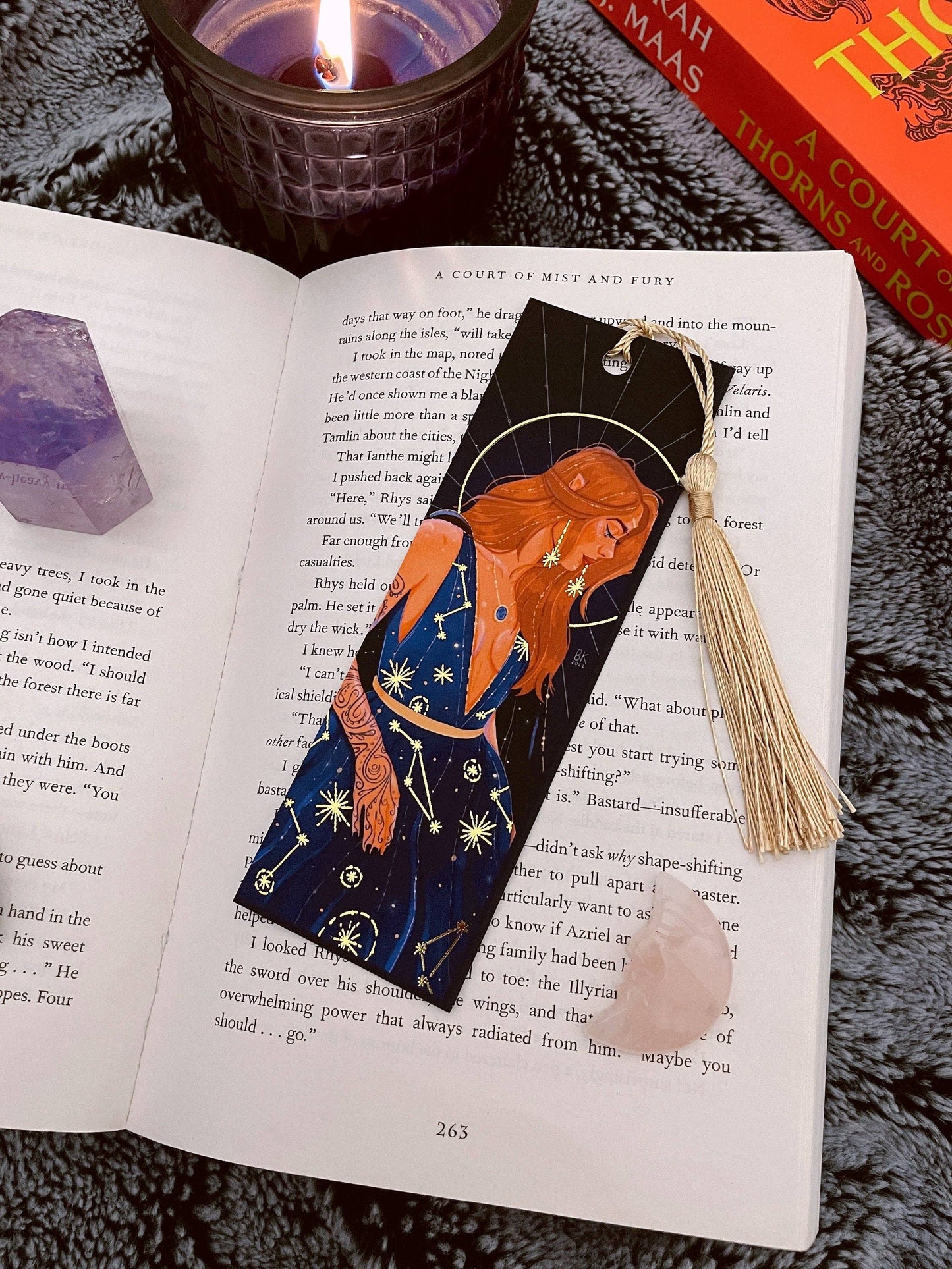 Feyre *Gold Foil* Bookmark (gold tassel)
